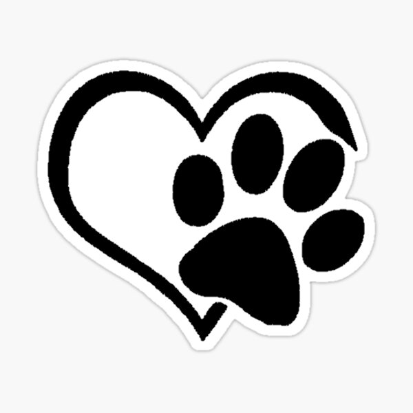 paw print hearts dog cat valentines day gift' Sticker