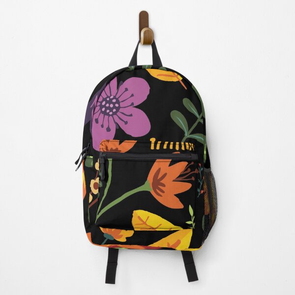 Item preview, Floral Pattern: Black Background with Colorful Flowers designed and sold by gsproductsgs.