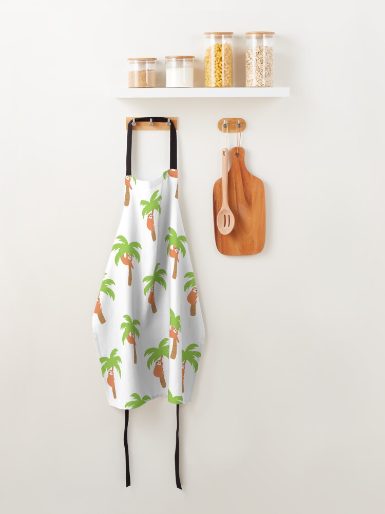 Alternate view of Sloth Hanging on Coconut Tree Apron