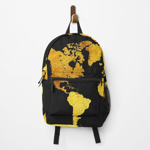 Item preview, Black and Gold Map of The World - World Map for your walls designed and sold by DejaVuStudio.