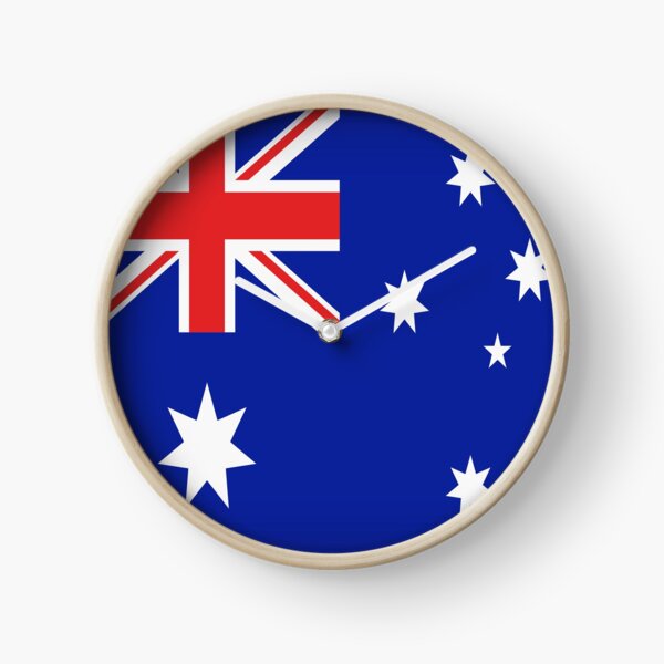 National Flag Of Australia On Shirts Bags And Gadgets Clock