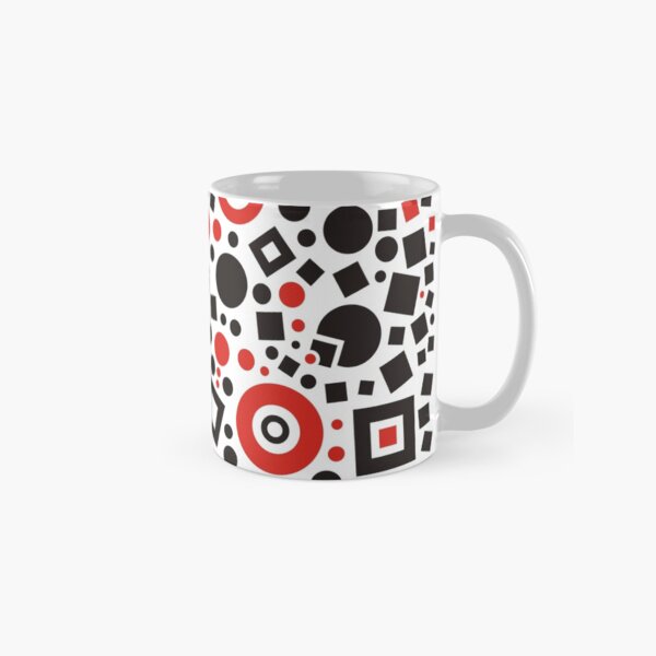 Art Atack Red Black Circles And Squares Classic Mug