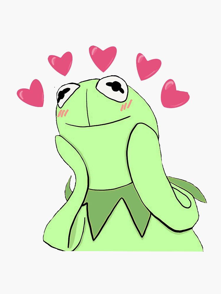 "Blushing Kermit" Sticker by cgracew Redbubble