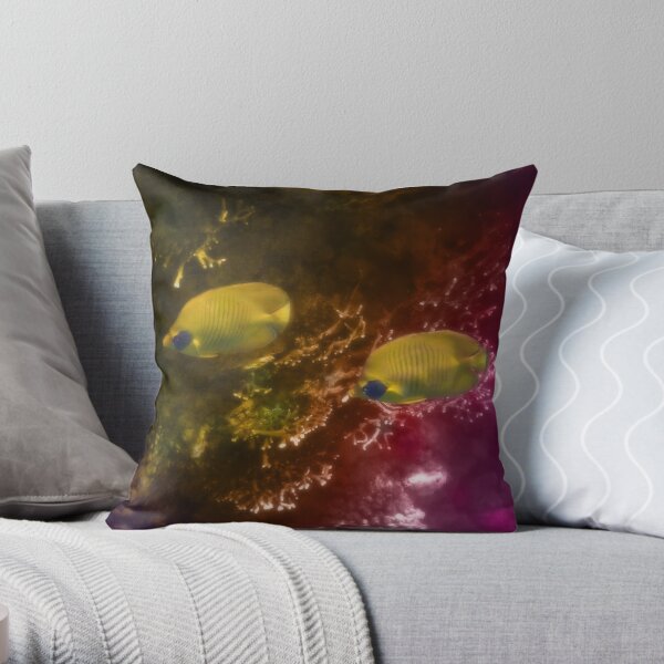 The Lovely Masked Butterflyfish In The Red Sea Throw Pillow