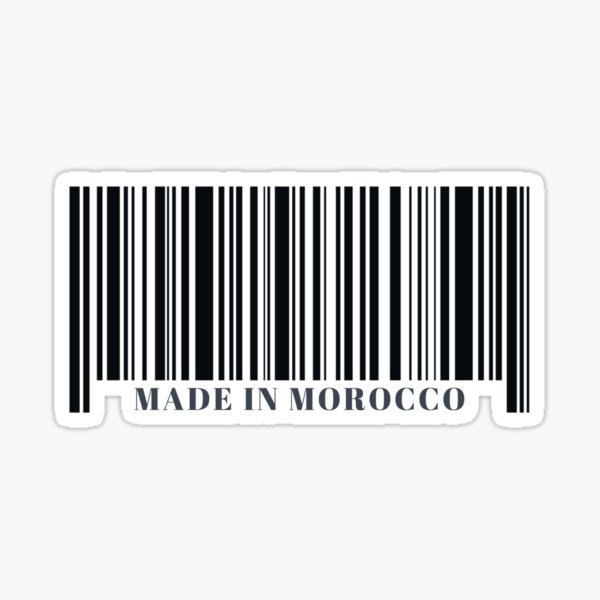 Fabriqué au Maroc Black Barcode Sticker
