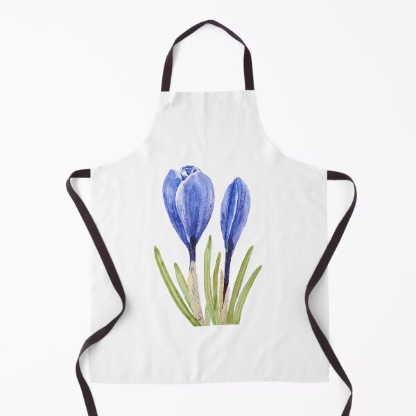 Item preview, hand painted blue crocus buds watercolor painting  designed and sold by SelenePaintings .