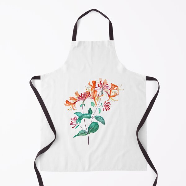 Item preview, hand painted orange red honeysuckle flower designed and sold by ColorandColor.