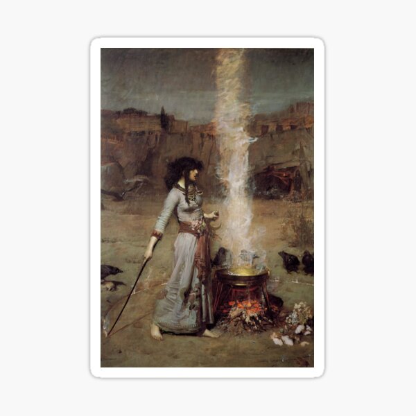 The Magic Circle by John William Waterhouse Sticker