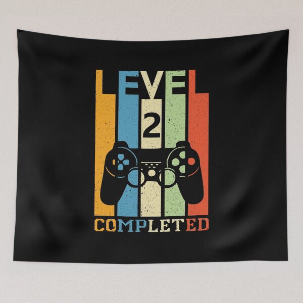 Item preview, Level 2 Completed Vintage Video Gamer Funny 2nd Birthday 2nd Wedding Anniversary Gamer Gift designed and sold by Md. Manjur Ahamed.