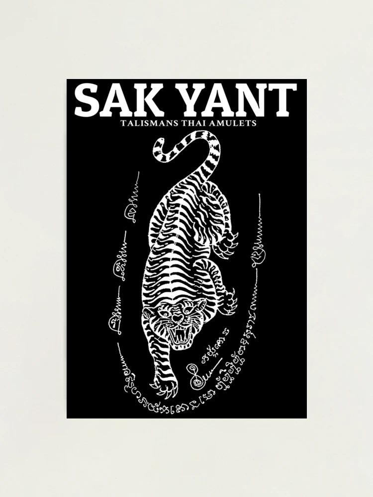 Sak Yant Suea Tapop Magical Tiger Thai Tattoo -Neon White Design Art Board  Print for Sale by FarlyDatau