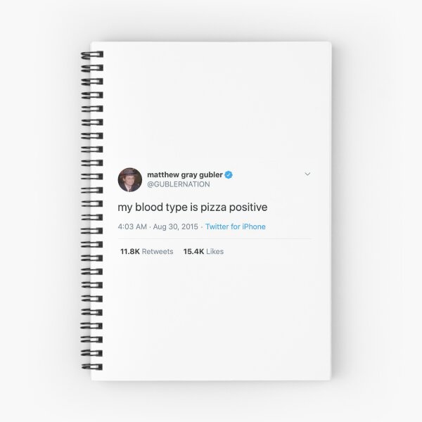 Item preview, matthew gray gubler tweet - my blood type is pizza positive designed and sold by reaganreese.