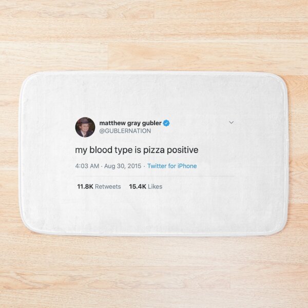 Item preview, matthew gray gubler tweet - my blood type is pizza positive designed and sold by reaganreese.