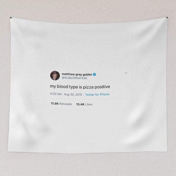 Item preview, matthew gray gubler tweet - my blood type is pizza positive designed and sold by reaganreese.