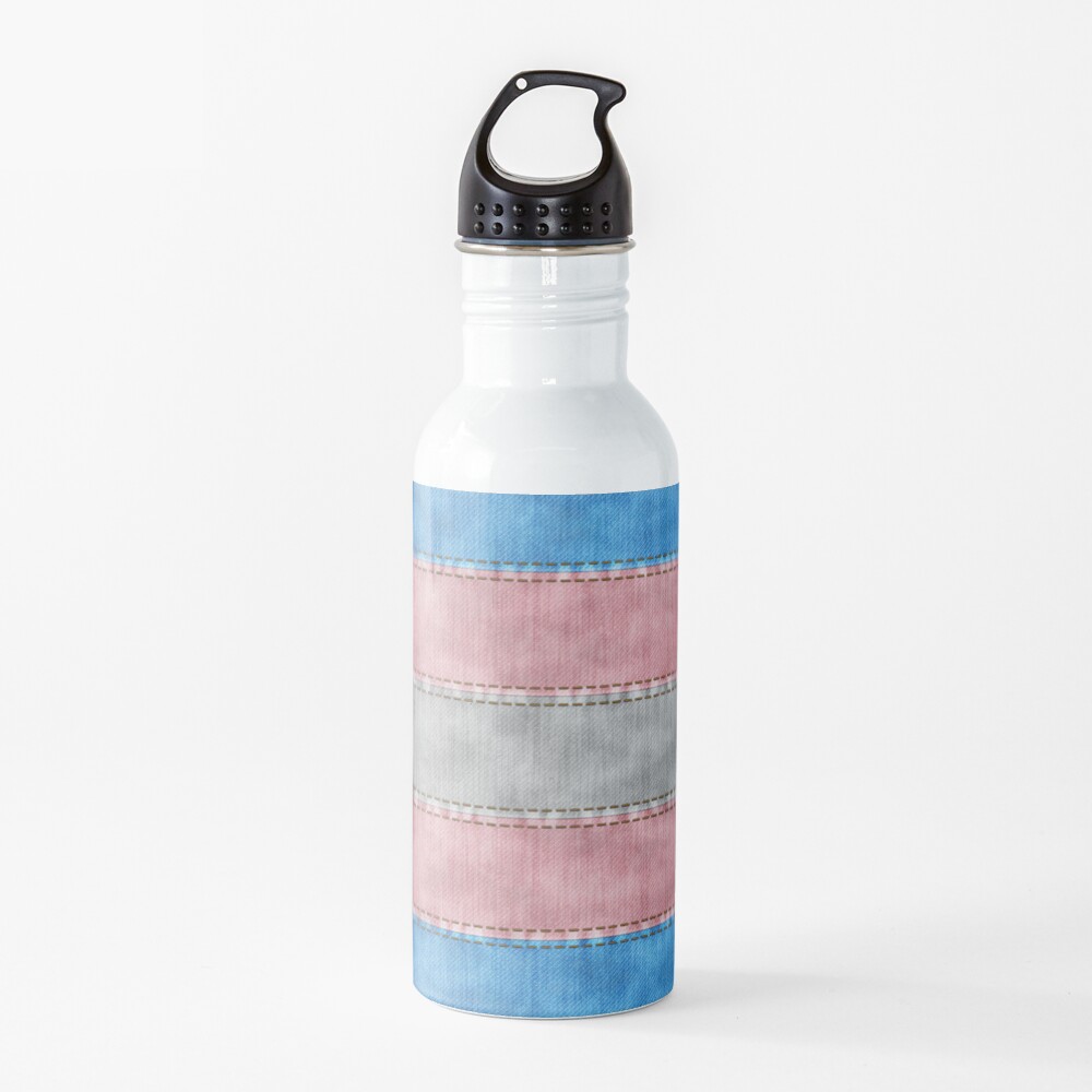 Transgender Denim Flag Water Bottle