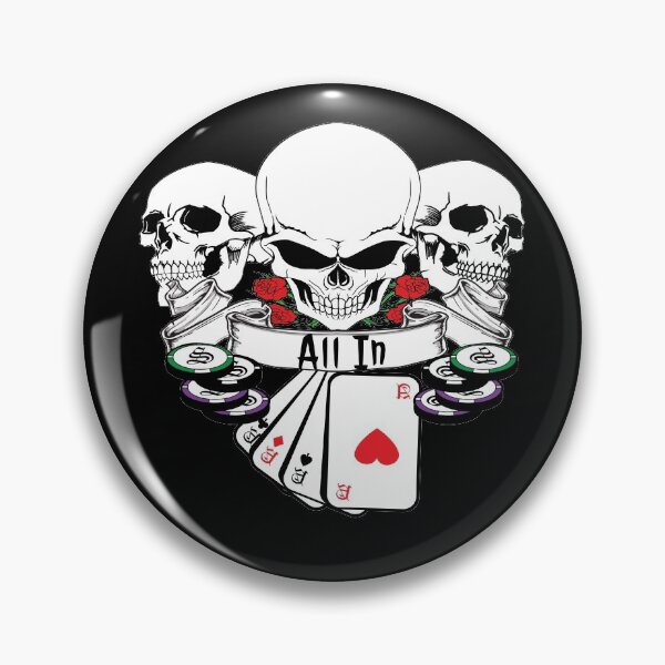 Item preview, Three Skulls Poker Chips Four Aces  All in Winning Hand designed and sold by TheCrazyBear.