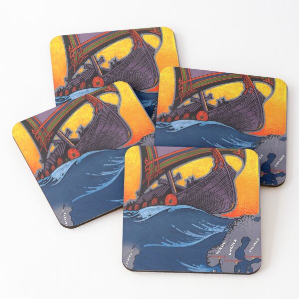 Item preview, See the Land of Vikings vintage travel poster designed and sold by stickart-marek.