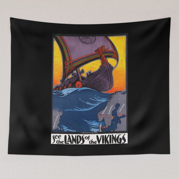 Item preview, See the Land of Vikings vintage travel poster designed and sold by stickart-marek.