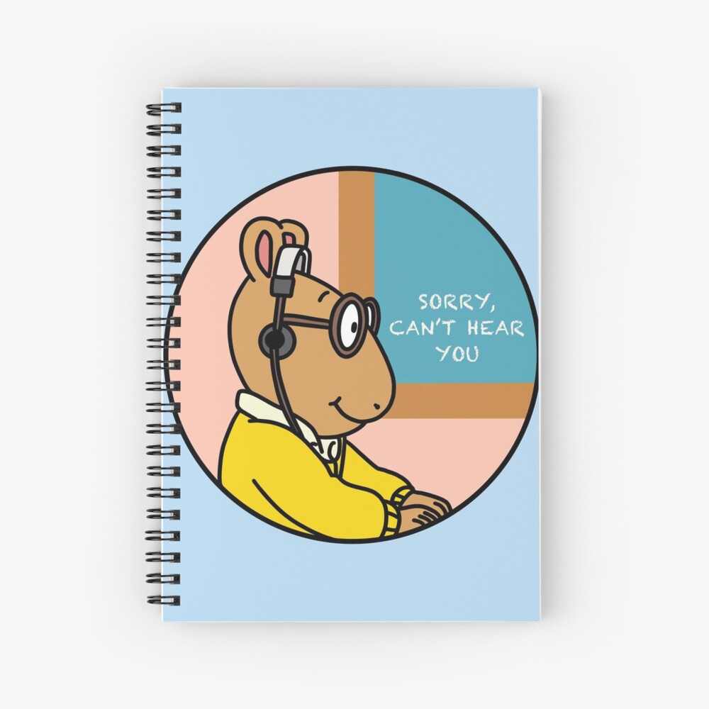 "Arthur Meme Arthur Headphones Meme" Spiral Notebook by smileyfriend