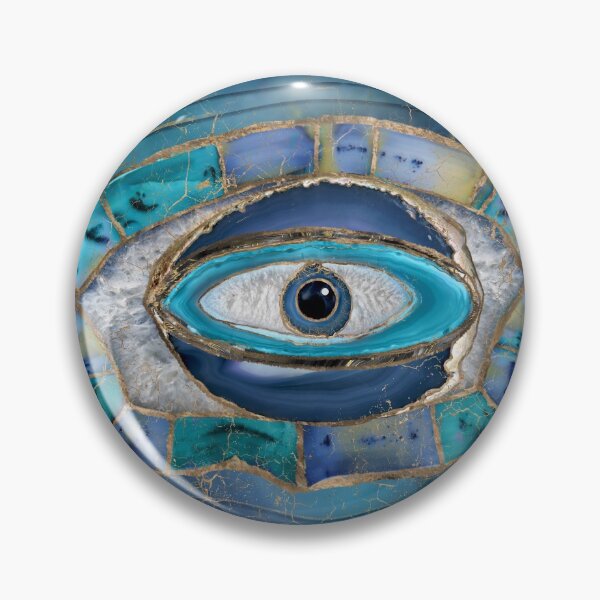 Item preview, Evil Eye Amulet Agate and gold designed and sold by k9printart.