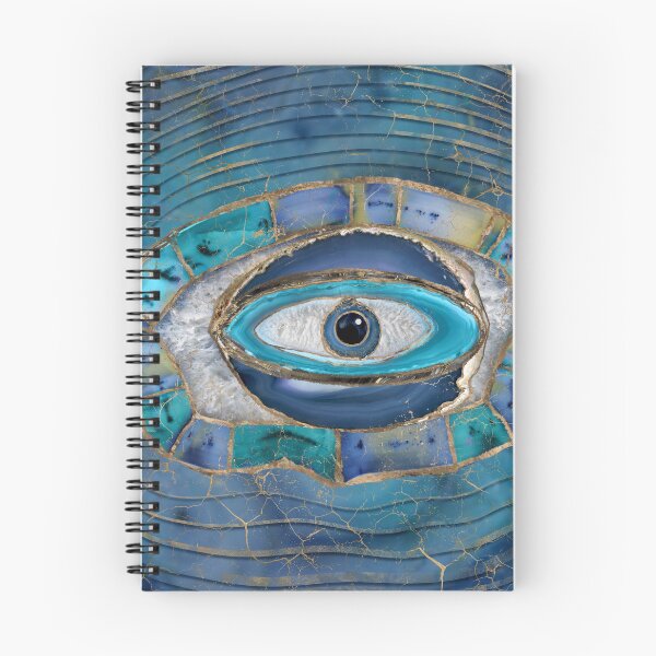 Item preview, Evil Eye Amulet Agate and gold designed and sold by k9printart.