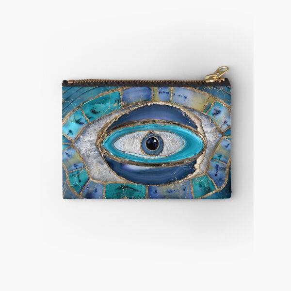 Item preview, Evil Eye Amulet Agate and gold designed and sold by k9printart.