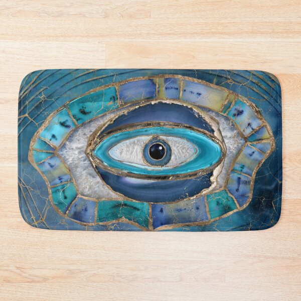 Item preview, Evil Eye Amulet Agate and gold designed and sold by k9printart.