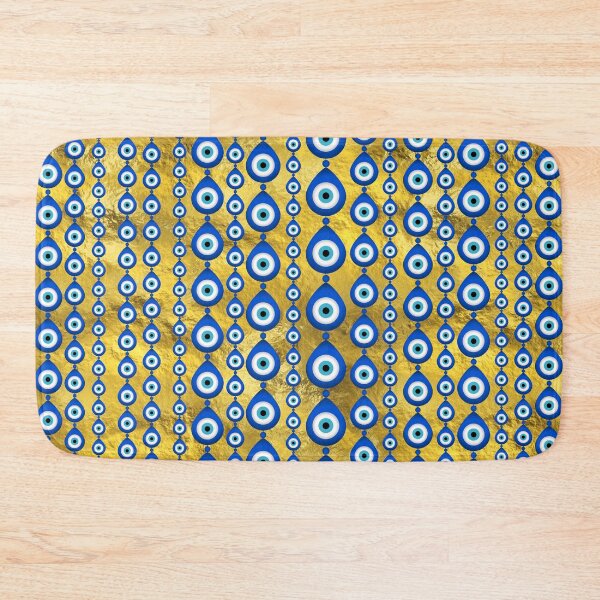 Item preview, Evil Eye pattern on golden texture designed and sold by k9printart.