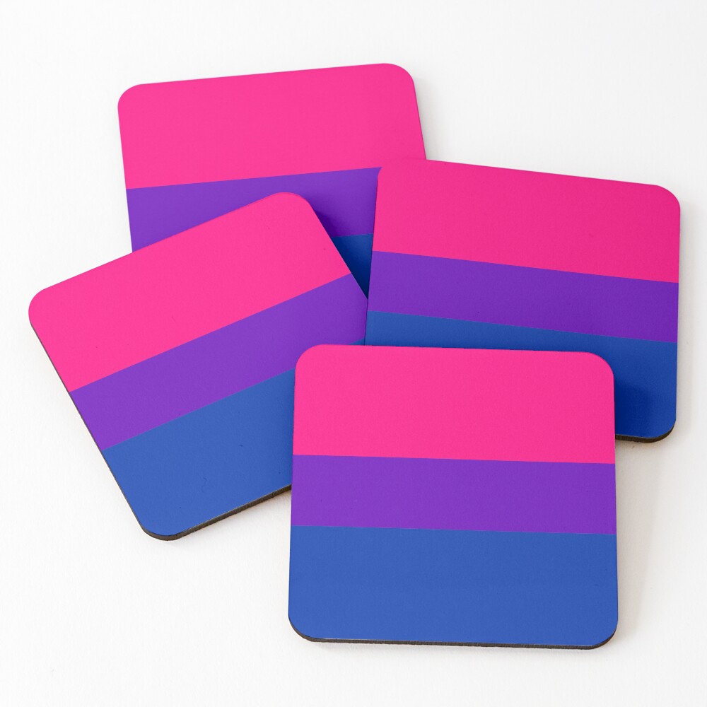 Solid Bisexual Pride Flag Coasters (Set of 4)
