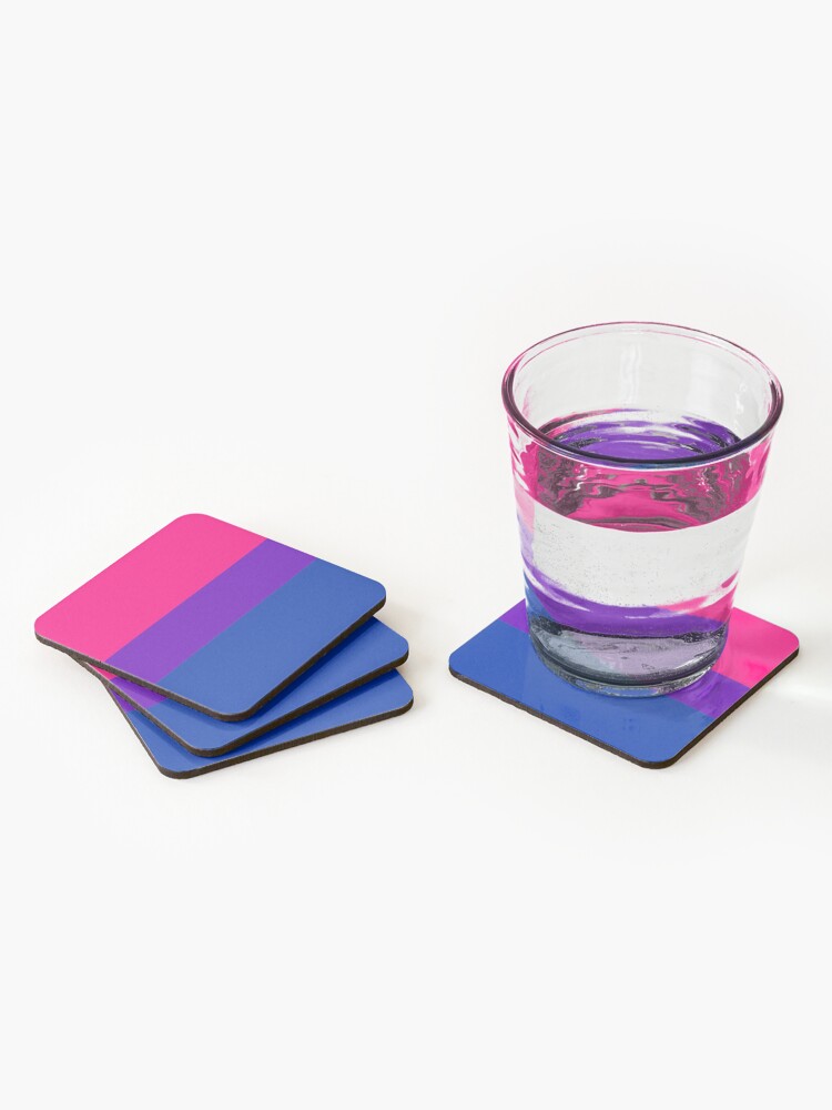 Alternate view of Solid Bisexual Pride Flag Coasters (Set of 4)
