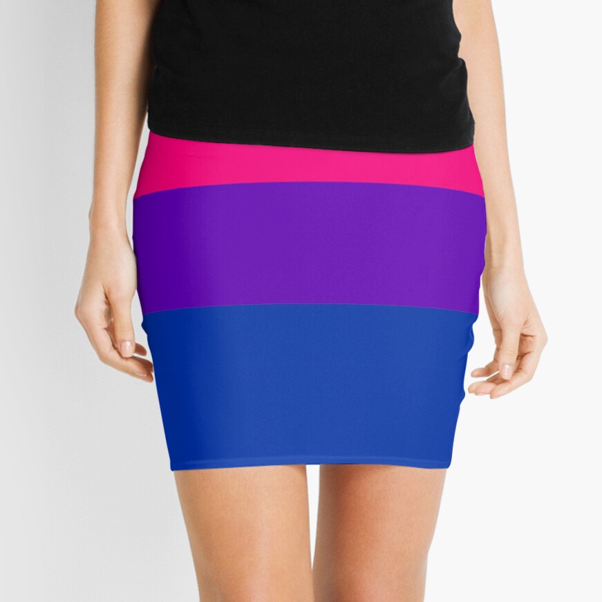 Solid Bisexual Pride Flag Mini Skirt