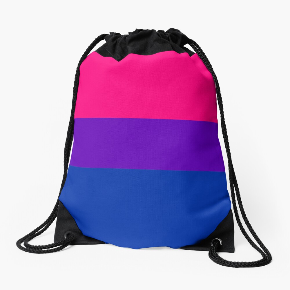 Solid Bisexual Pride Flag Drawstring Bag