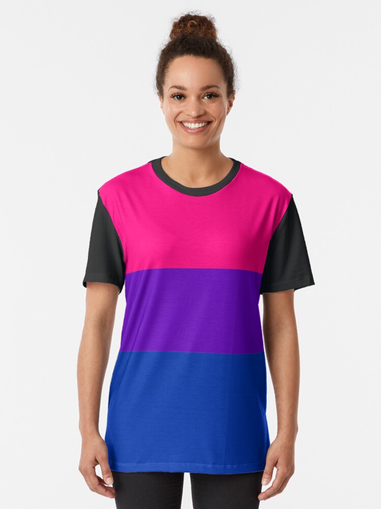 Alternate view of Solid Bisexual Pride Flag Graphic T-Shirt