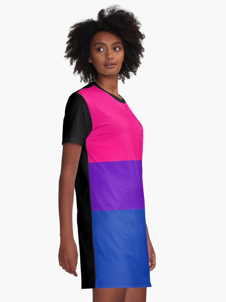 Alternate view of Solid Bisexual Pride Flag Graphic T-Shirt Dress