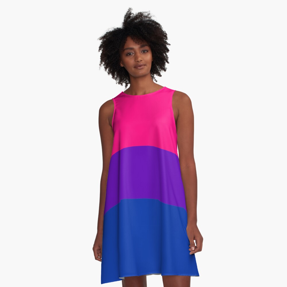 Solid Bisexual Pride Flag A-Line Dress
