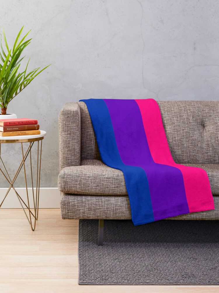 Alternate view of Solid Bisexual Pride Flag Throw Blanket