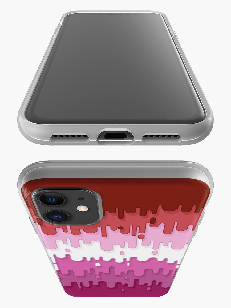 Alternate view of Lipstick Lesbian Abstract Drips Flag iPhone Case & Cover