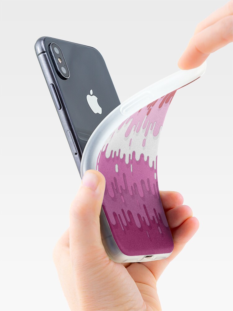 Alternate view of Lipstick Lesbian Abstract Drips Flag iPhone Case & Cover