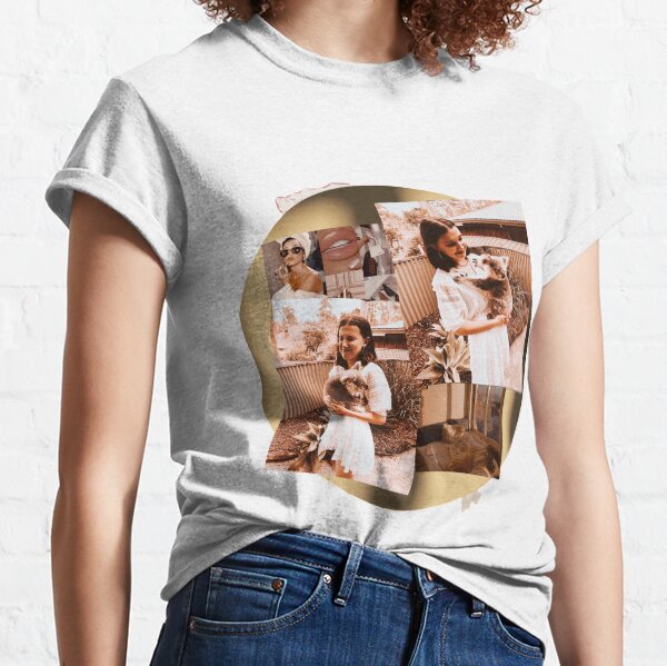 Millie Bobby Brown tenant un koala en marron-rouge vintage T-shirt classique