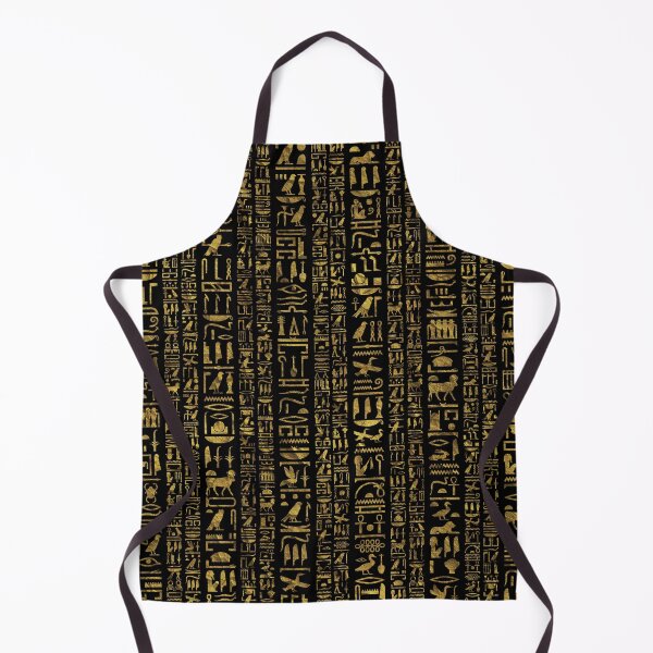 Item preview, Egyptian hieroglyphs vintage gld on black designed and sold by Nartissima.