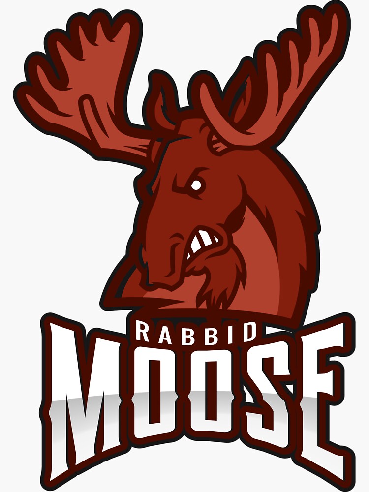 Rabid moose Sticker for Sale by LaceBrunsden
