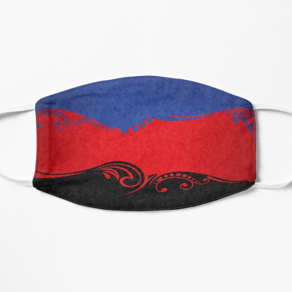 Fancy Swooped and Swirled Polyamory Pride Flag Background Flat Mask