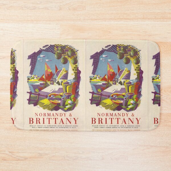 Artikelvorschau, Normandy and Brittany vintage travel poster entworfen und verkauft von stickart-marek.