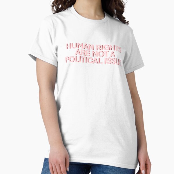 Vista previa del artículo con la obra «Los derechos humanos NO son una cuestión política», diseñado y vendido por baeareadesigns.