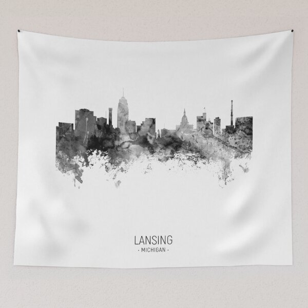 Item preview, Lansing Michigan Skyline designed and sold by ArtPrints.