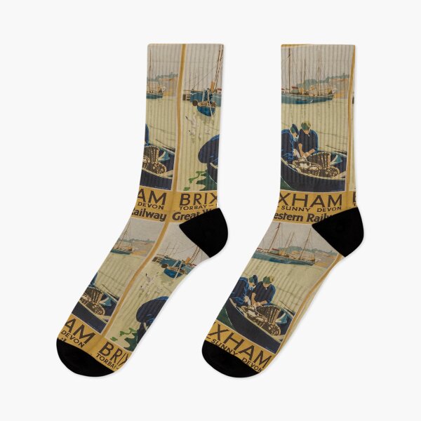 Item preview, Brixham vintage travel poster designed and sold by stickart-marek.