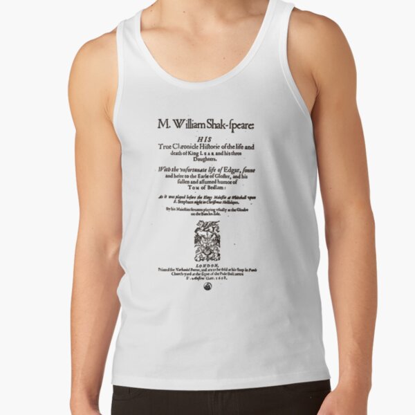 Shakespeare King Lear Frontpiece - Simple Black Version Tank Top