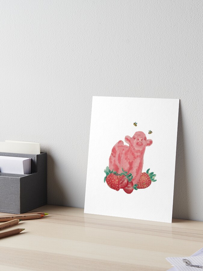 sweet lil strawberry cow Poster for Sale by rbw333