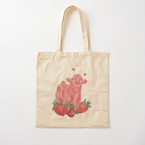 Everything Else Strawberry Cow Cotton Tote Bag