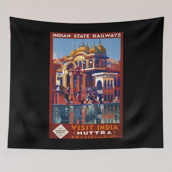 Item preview, Mutra India vintage travel poster designed and sold by stickart-marek.