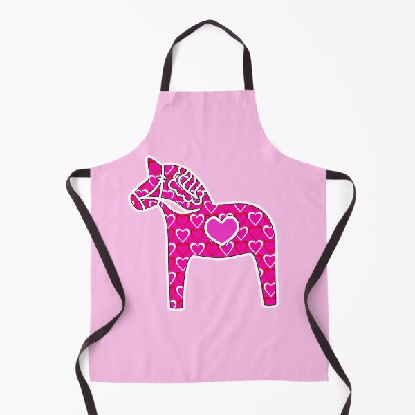 Item preview, Scandinavian Dala Horse Pink Swedish Symbol Fun Color Hearts designed and sold by funnytshirtemp.